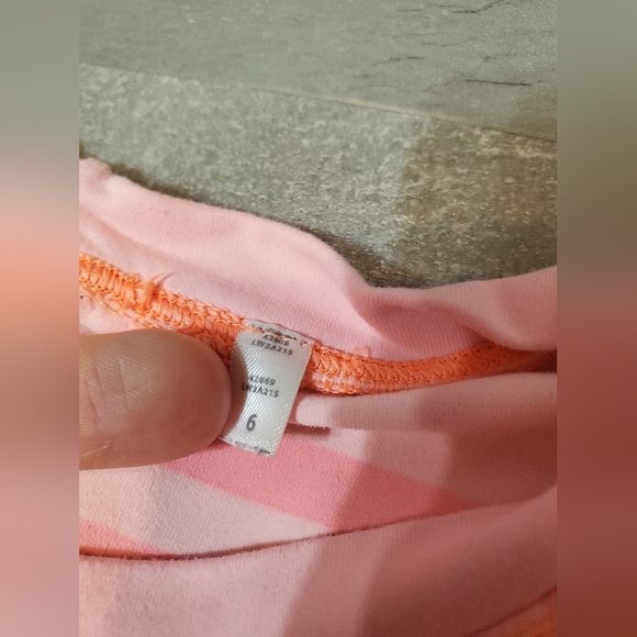 Lululemon Run: Warm Up Crew. Orange and pink. Stripes. Size 6. - Picture 6 of 14